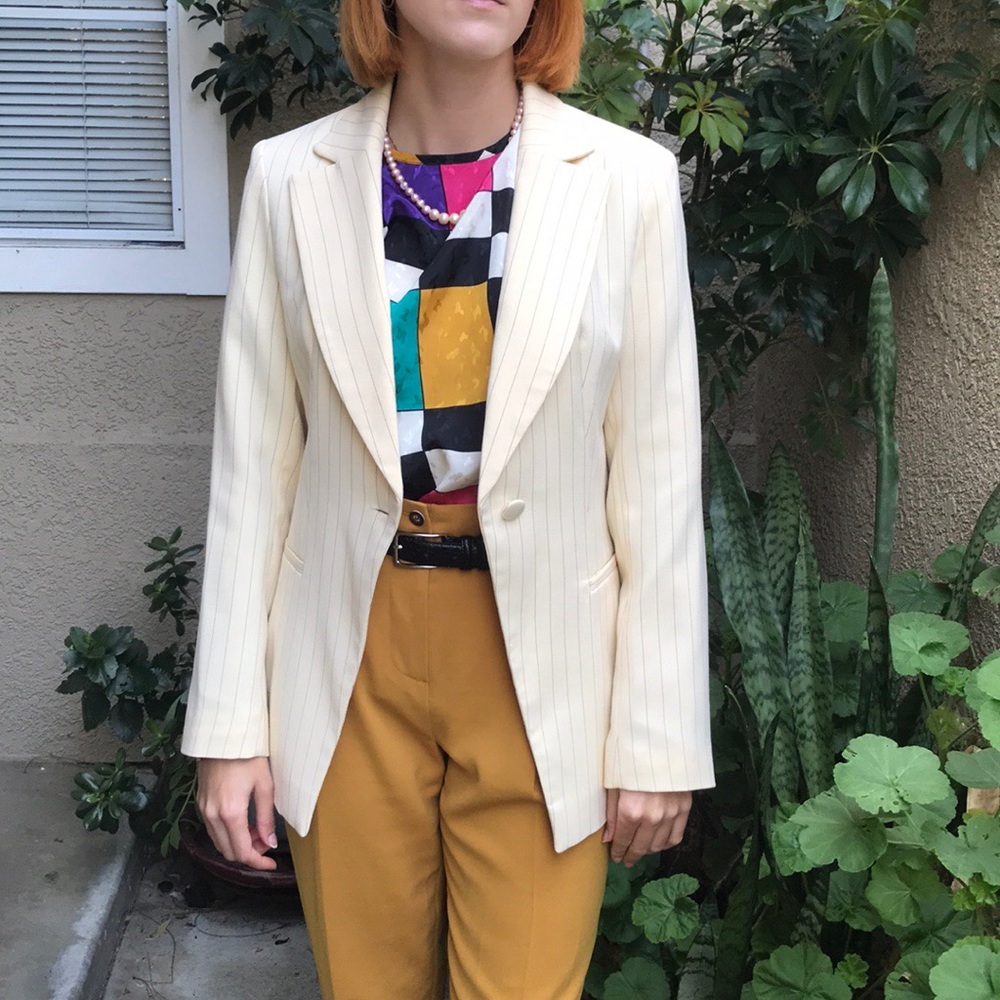 New Topshop cream with black stripes jacket